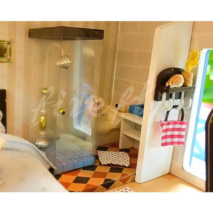 お得に買い物できます 超美品★エーゲ海別荘 DIYハウス ミニチュアハウス ドールハウス ログハウス ハンドクラフト 手作りキット 3Dパズル おもちゃ R77-265