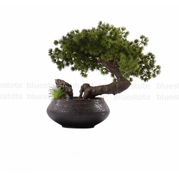 工芸品 常緑樹 松 人工植物盆栽 人工樹木 人工観葉植物 フェイクグリーン フェイク盆栽 インテリア 置物 居間/玄関 お祝い 縁起物 