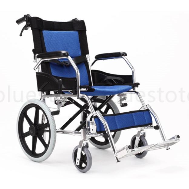 車椅子 折り畳み式 アルミ製車椅子 敬老の日 お年寄り 小型収納便利 障害者 ウォーキングエイド手押し車 車椅子ブルー 外出 旅行 