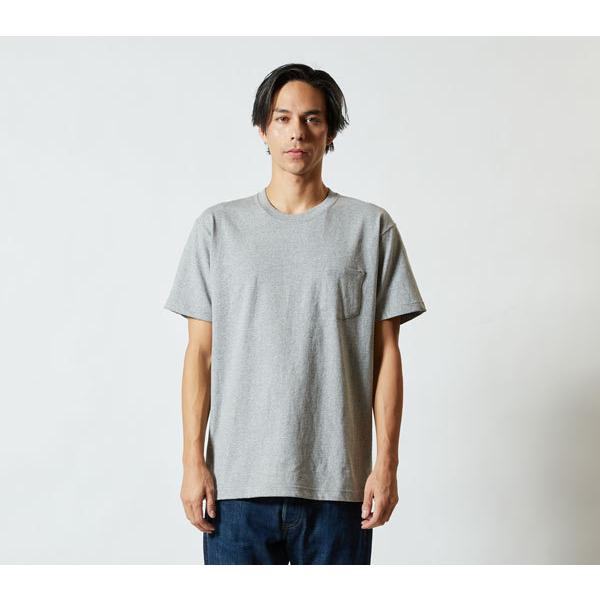 Tシャツ メンズ レディース 半袖 無地 丸首 大きい 厚手 綿 100 胸ポケット ポケット シャツ tシャツ スポーツ クルーネック トップス 男 女 丈夫 s m l 2l 灰色｜bluestyle｜07