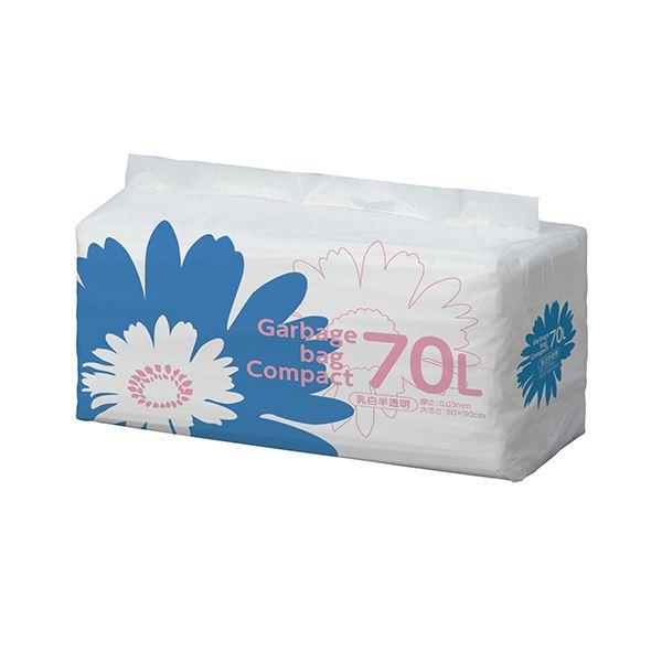 2022高い素材  TANOSEE 1セット（400枚：50枚×8パック） 70L コンパクト乳白半透明 ゴミ袋 ポリ袋、ビニール袋