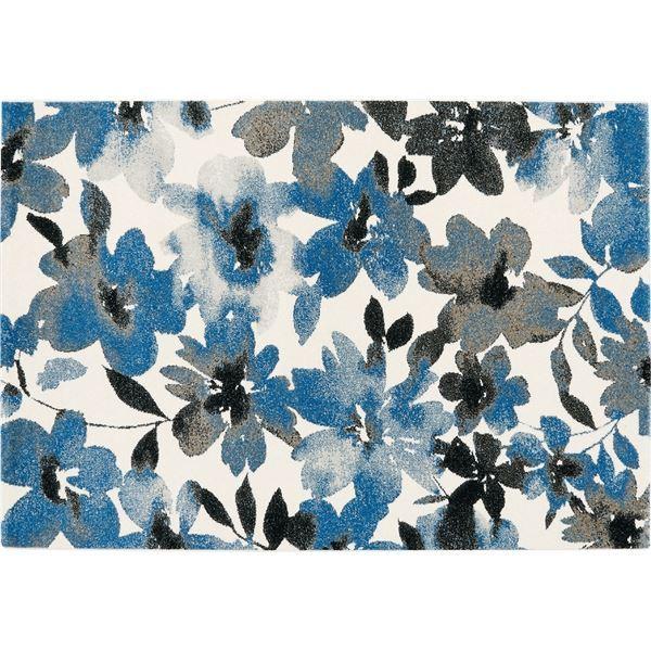 防炎 ラグマット 絨毯 約0 250cm ブルー ホットカーペット対応 花柄 ウィルトン カーラ プレーベル Bl Www Ausnutria Com Au