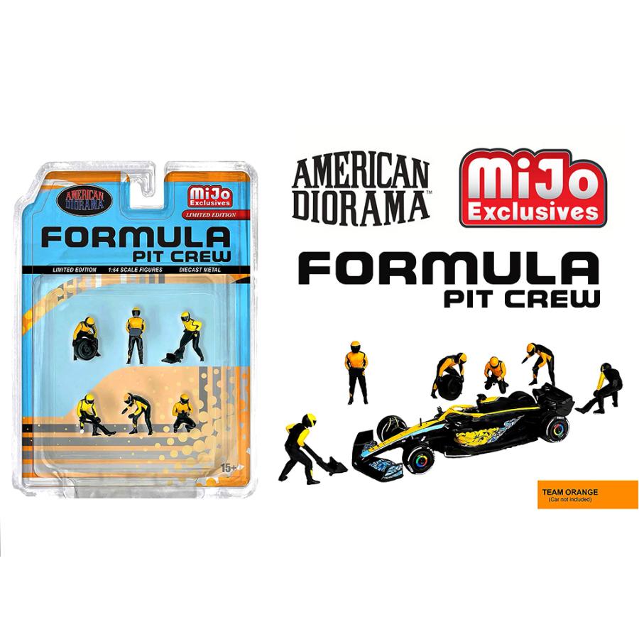 アメリカンジオラマ 1/64 フィギュア F1 ピットクルー チーム オレンジ