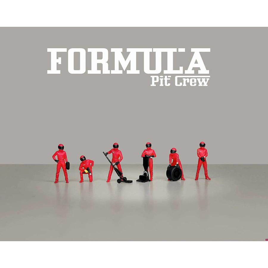 アメリカンジオラマ 1/64 フィギュア F1 ピットクルー チーム レッド
