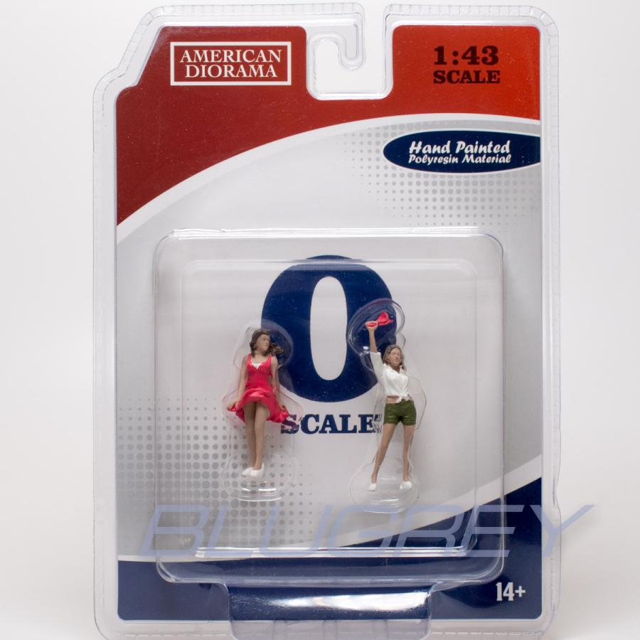 アメリカン ジオラマ 1/43 フィギア 70年代 スタイル セット4  ドラッグレース 女性2体セット American Diorama Figure 70's Style Set｜blugrey｜06
