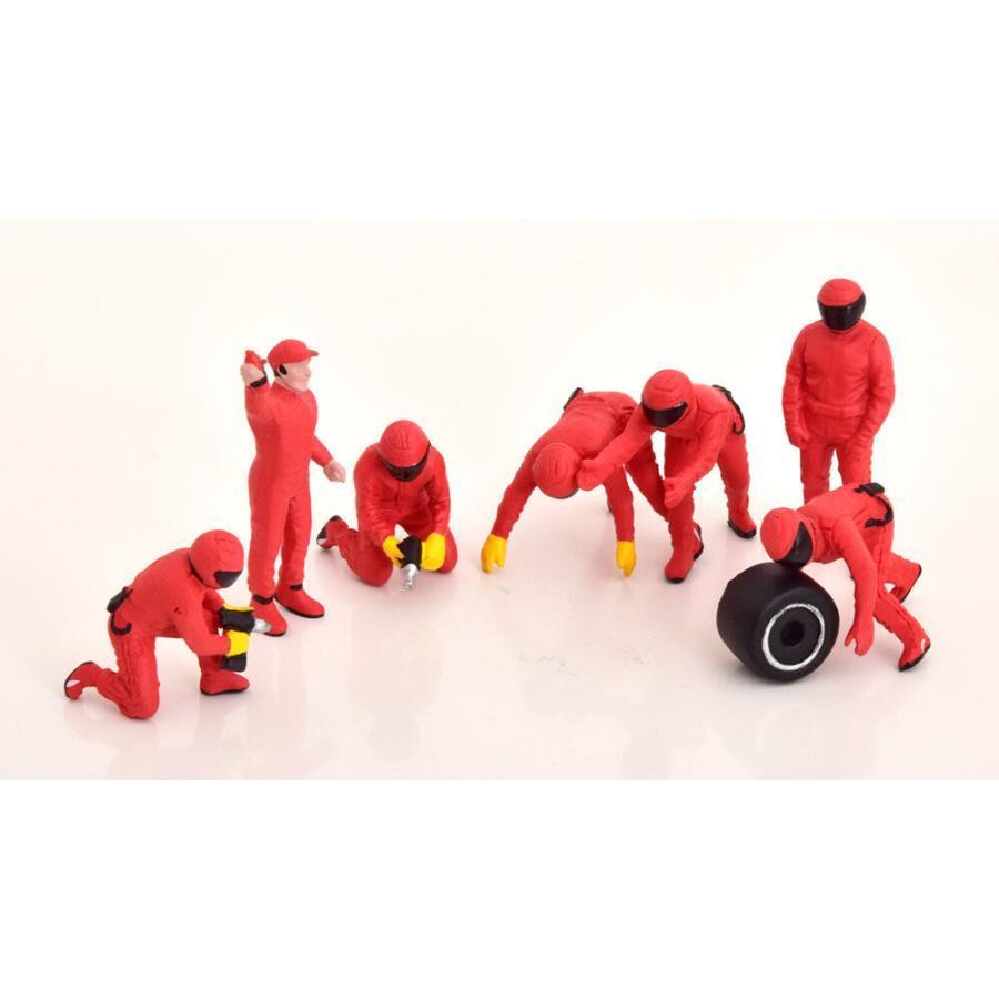 アメリカンフィギュア3体セット アメリカン ジオラマ 1/43 ピットクルー セットIII レッド フィギア 7