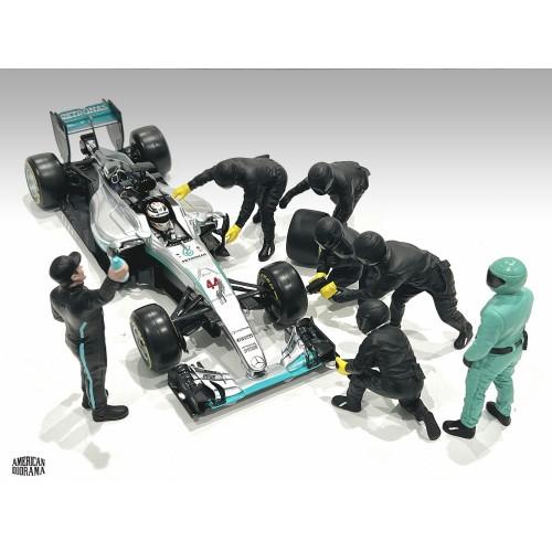 アメリカン ジオラマ 1/43 ピットクルー セットIII ブラック フィギア