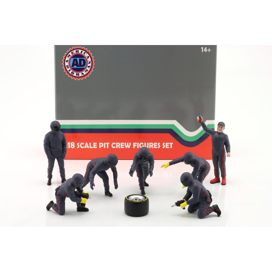 アメリカン ジオラマ 1/18 ピットクルー セットIII ブルー フィギア 7
