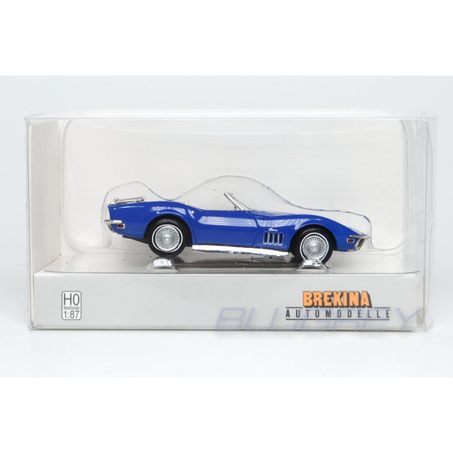 ブレキナ 1/87 シボレー コルベット C3 コンバーチブル 1967 ブルー