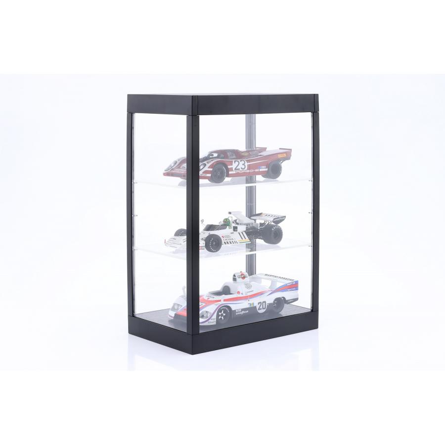 アクリル ディスプレイ ボックス 3段 ブラック LEDイルミネーション