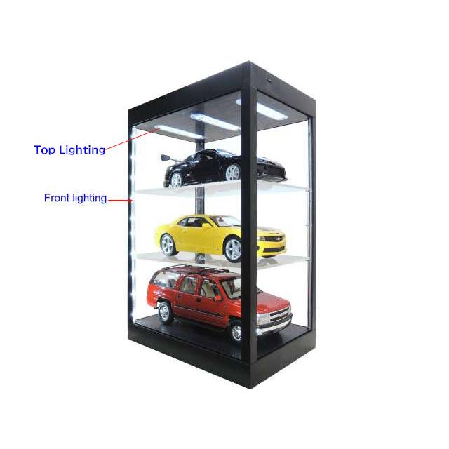 アクリル ディスプレイ ボックス 3段 ブラック LED