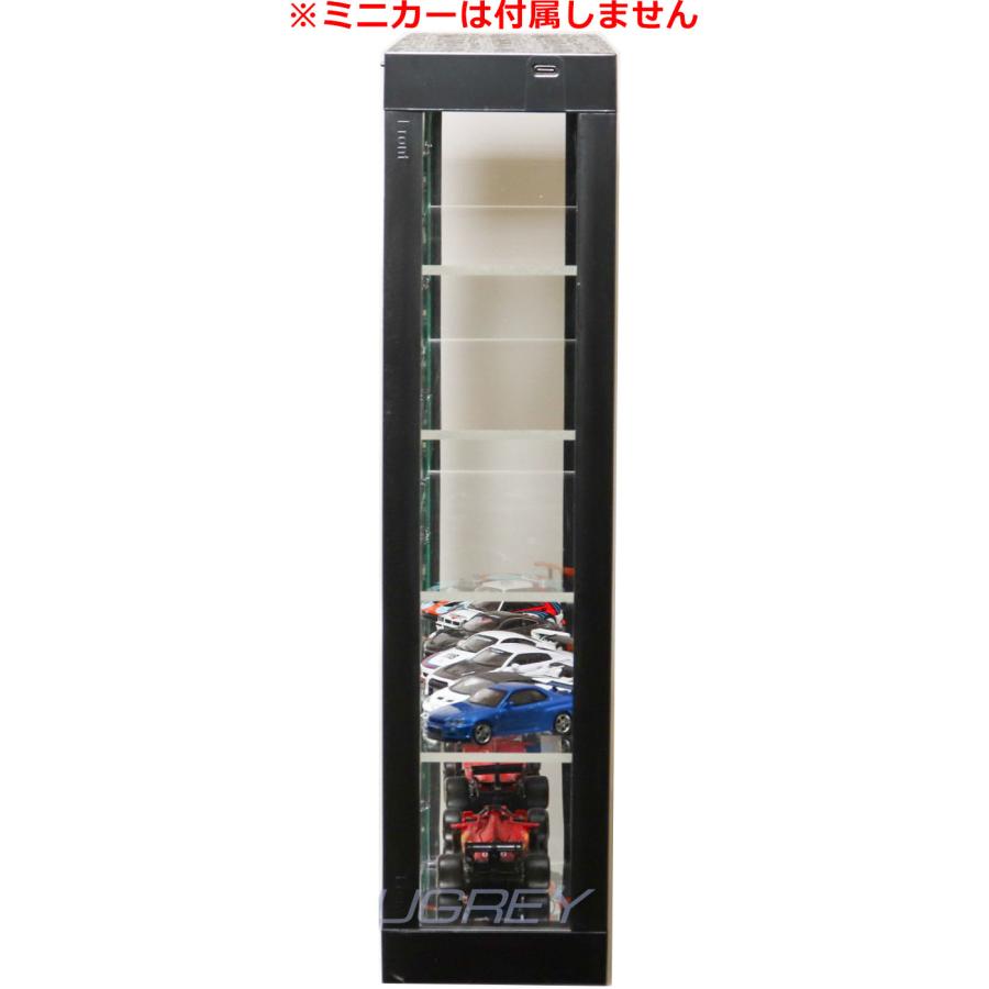 アクリル ディスプレイ ボックス 薄型5段 壁掛け ブラック LED