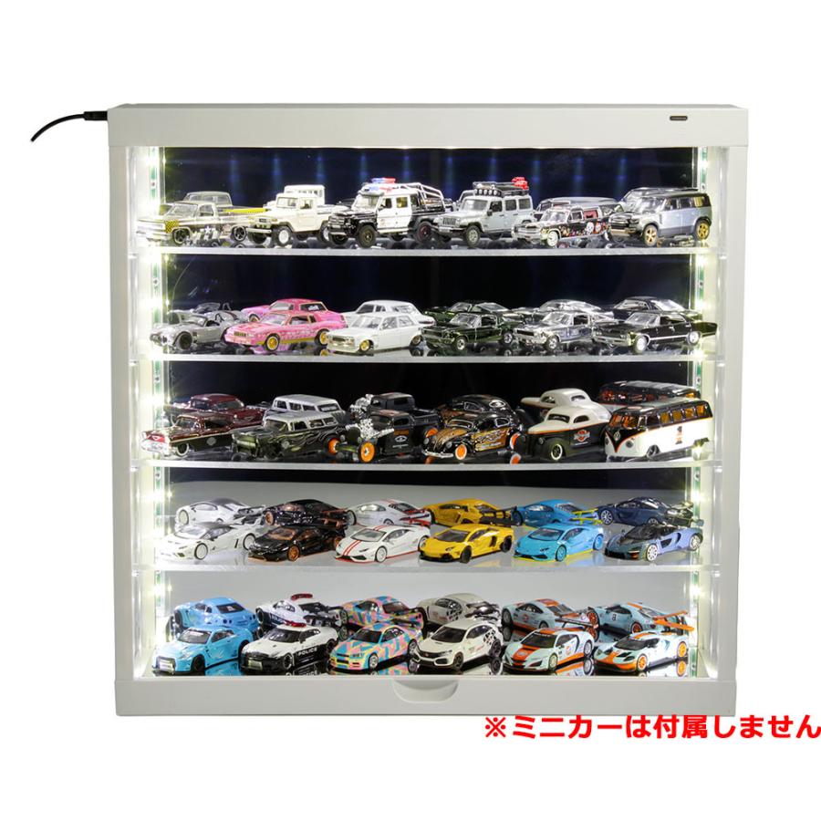 アクリル ディスプレイ ボックス 薄型5段 壁掛け ホワイト LED アクリル ディスプレイ ボックス 薄型5段 壁掛け ホワイト LED