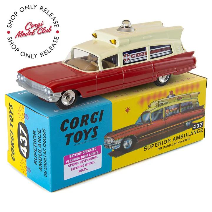 CORGI コーギー 1/54 キャデラック 救急車 レッド/クリーム