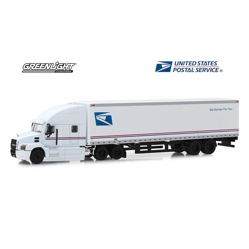 グリーンライト 1/64 マック アンセム 18ホイーラー トレーラー USPS