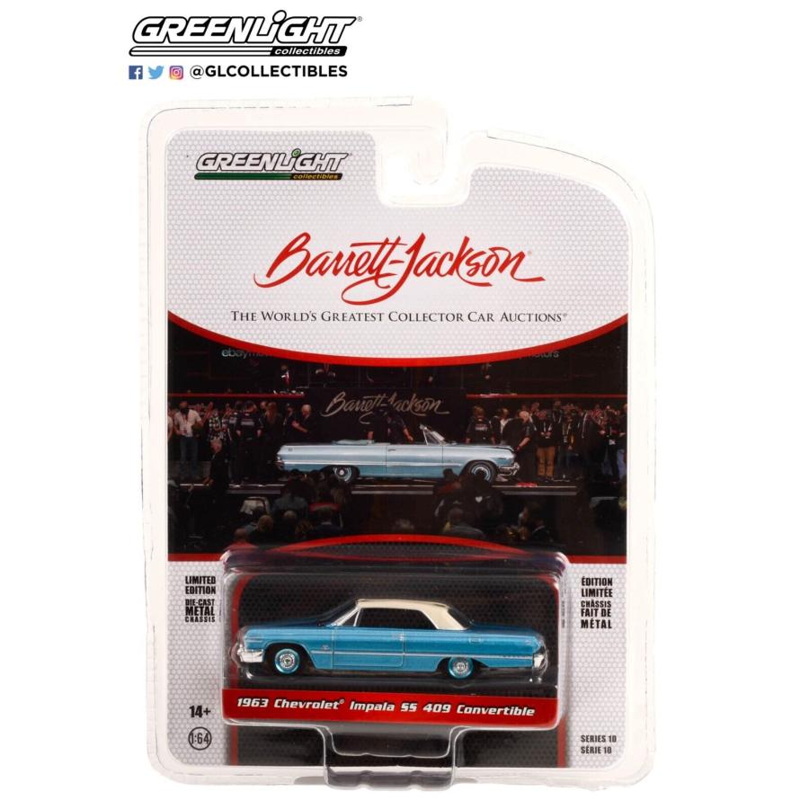 グリーンライト 1/64 シボレー インパラ SS 409 コンバーチブル ブルー GREENLIGHT Barrett-Jackson Ser 10 Chevrolet Impala｜blugrey｜03