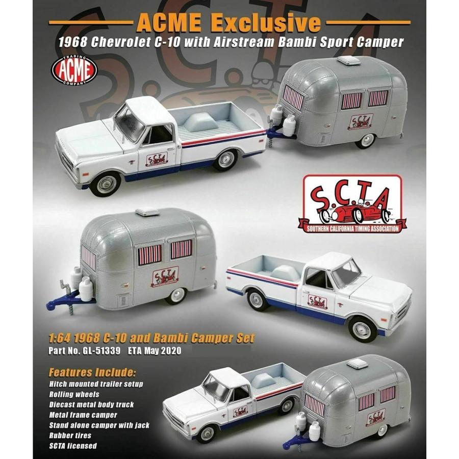 グリーンライト ACME 1/64 シボレー C10 with エアストリーム バンビ
