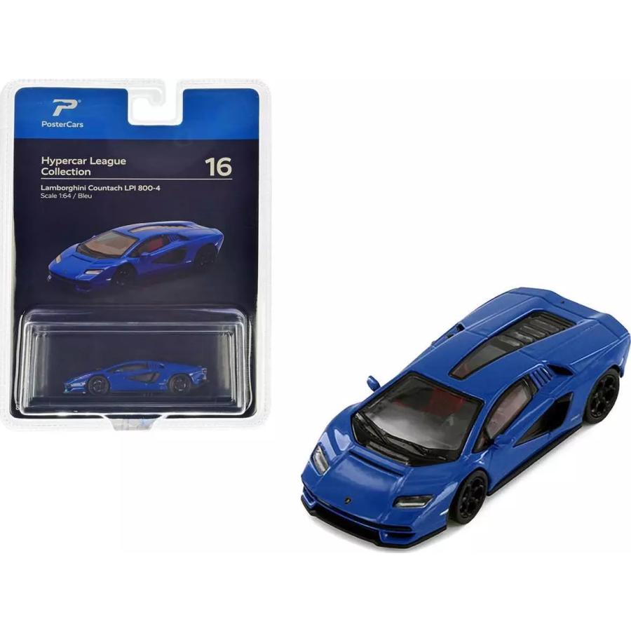 ポスターカーズ 1/64 ランボルギーニ カウンタック LPI800-4 ブルー