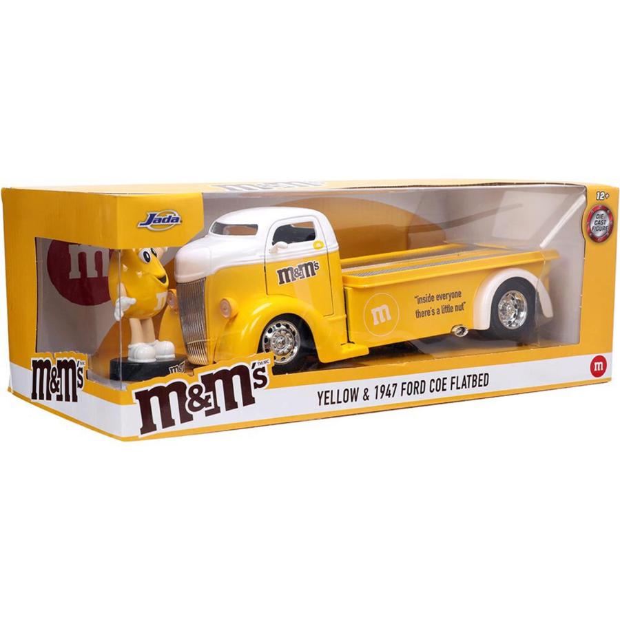 JADA TOYS 1/24 エムアンドエムズ イエロー フィギア ＆ フォード COE フラットベッド Hollywood Ride M & M’s Yellow 33425｜blugrey｜08