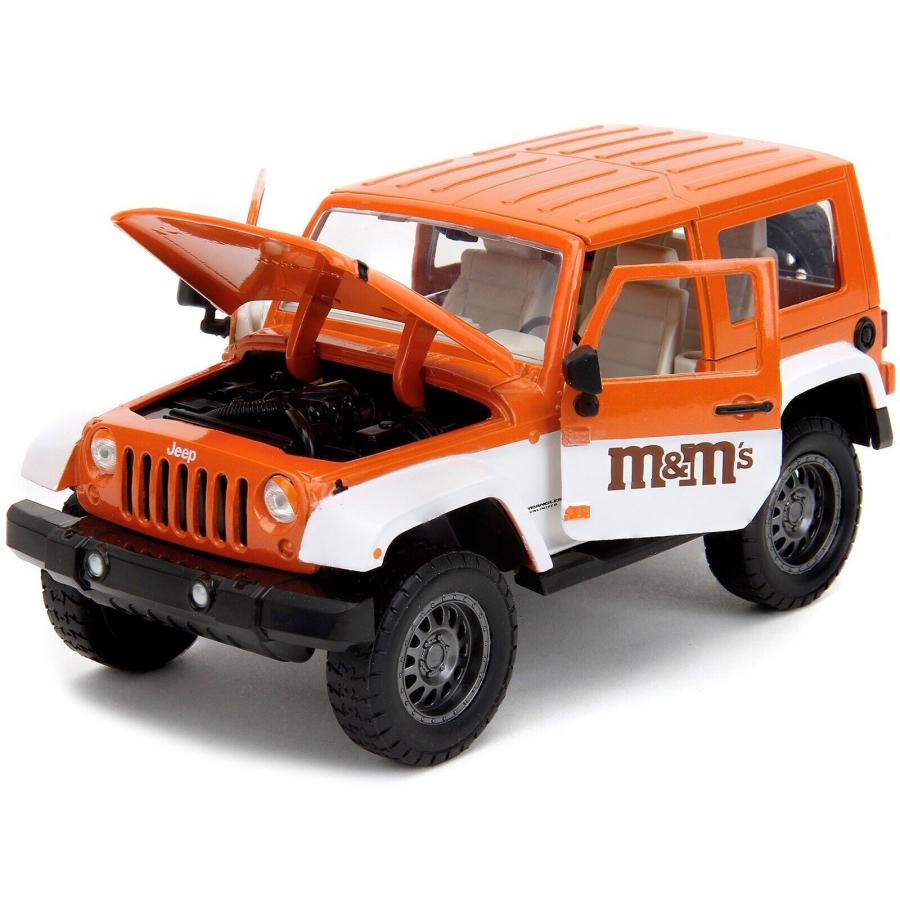 JADA TOYS 1/24 エムアンドエムズ オレンジ フィギア ＆ ジープ ラングラー 2017 JEEP WRANGLER M & M’s Orange 34401｜blugrey｜06