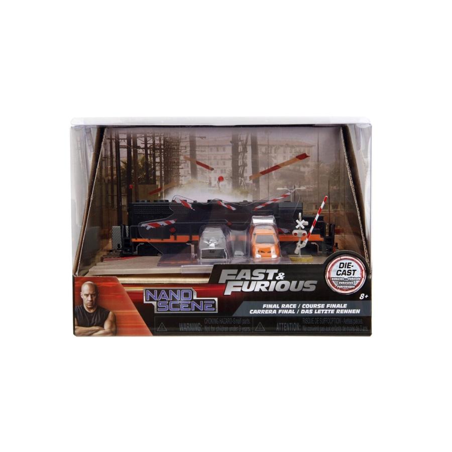 JADA TOYS ナノ ワイルドスピード レースシーン 踏切 ジオラマ  ダッジ チャージャー / トヨタ スープラ Fast & Furious ミニカー｜blugrey｜07