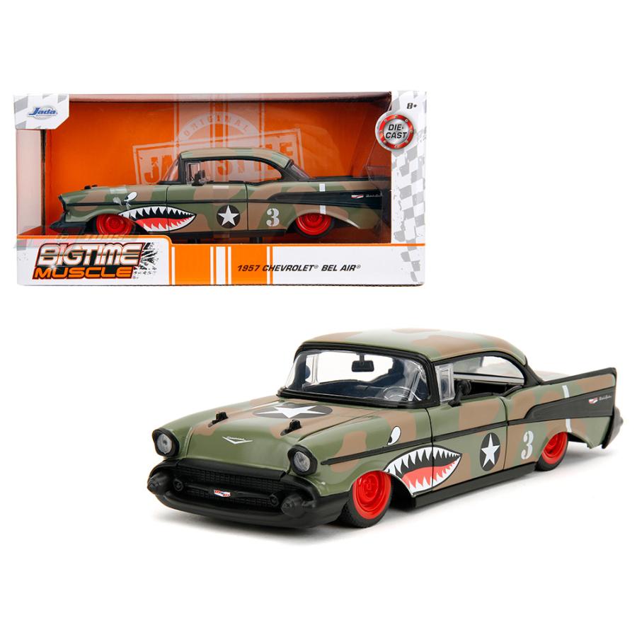 JADA TOYS 1/24 シボレー ベルエア 1957 アーミーグリーン カモフラージュ Chevrolet Bel Air ミニカー : jada-35027 : BLUGREY(ブラグレー)モデルカーショップ - 通販 - Yahoo!ショッピング JADA TOYS 1/24 シボレー ベルエア 1957 アーミーグリーン カモフラージュ Chevrolet Bel Air ミニカー : jada-35027 : BLUGREY(ブラグレー)モデルカーショップ - 通販 - Yahoo!ショッピング