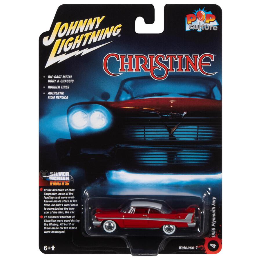 Johnny Lightning 1/64 "クリスティーン" プリマス フューリー 1958 昼間バージョン Christine Plymouth Fury ミニカー｜blugrey｜04