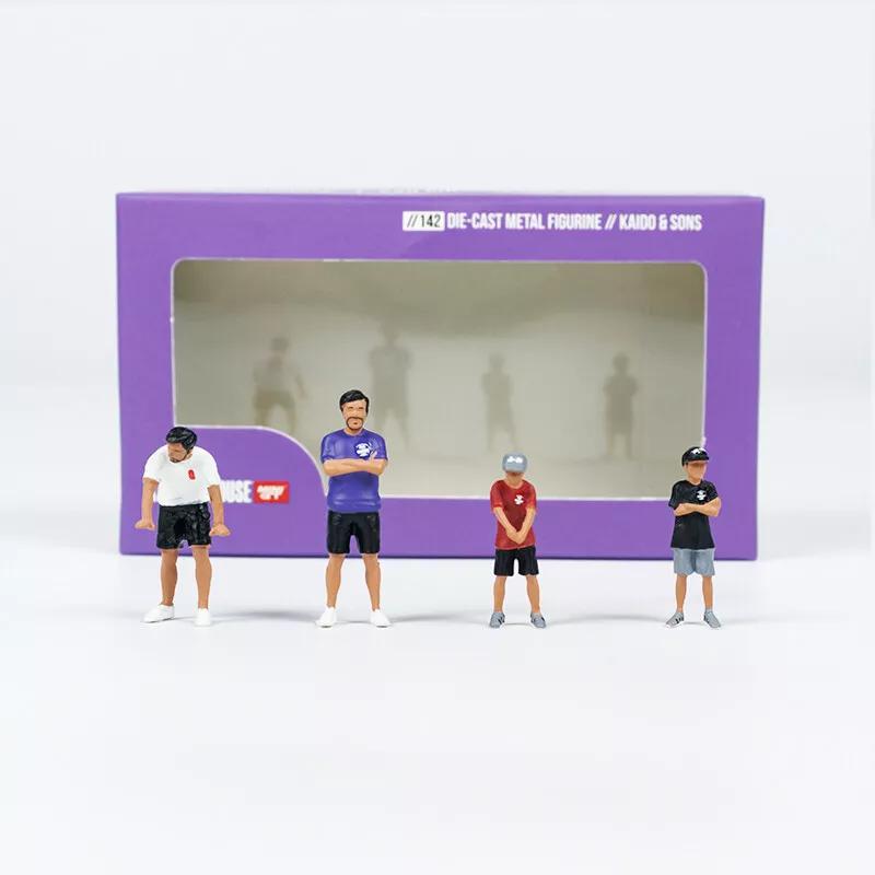 1/24 フィギュア2体　完成品　ミニカーに　1/64より大　ドールハウスに Mini GT 1/64 街道はうす フィギア 4体セット Kaido & Sons V2