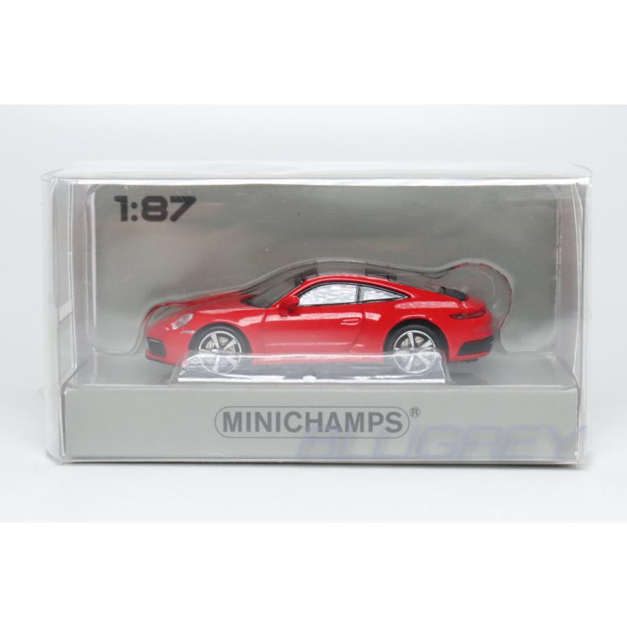 ミニチャンプス 1/87 ポルシェ 911 (992) カレラ 4S 2019 レッド