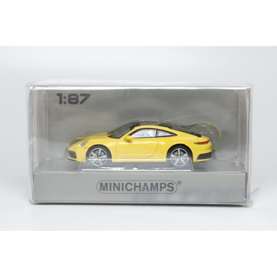 ミニチャンプス 1/87 ポルシェ 911 (992) カレラ 4S 2019 イエロー