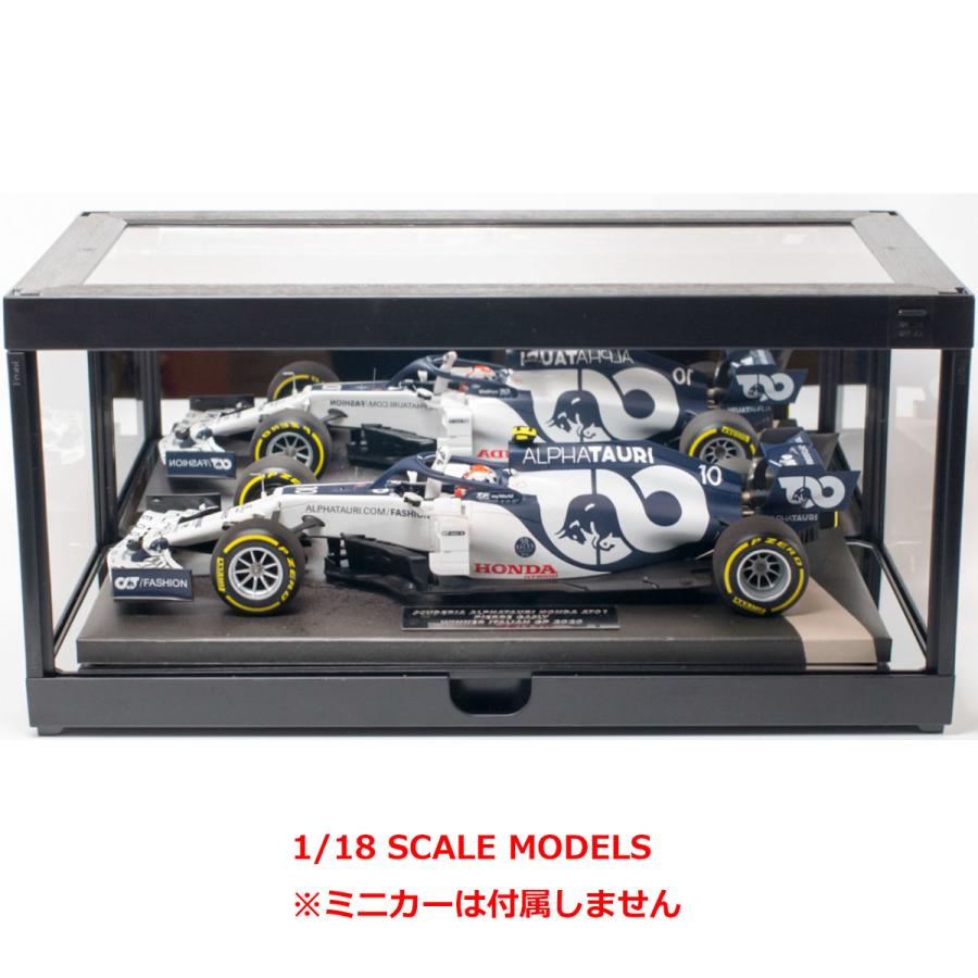 ★1/18 LED照明付ディスプレイケース 半艶ブラック アクリル ディスプレイ ボックス 1/18スケール用 背面/底面