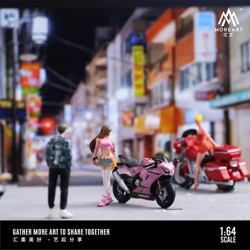 MoreArt 1/64 ドゥカティ ピンク & ライダーガール フィギュア Ducati