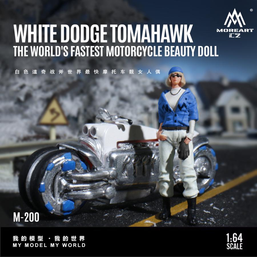 MoreArt 1/64 ダッジ トマホーク ホワイト & ガール フィギュア White