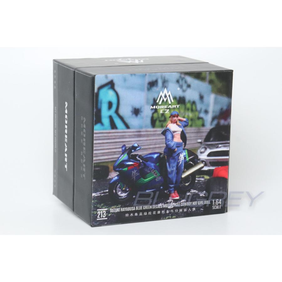 MoreArt 1/64 スズキ 隼 ブルー ＆ ライダー フィギュア Suzuki