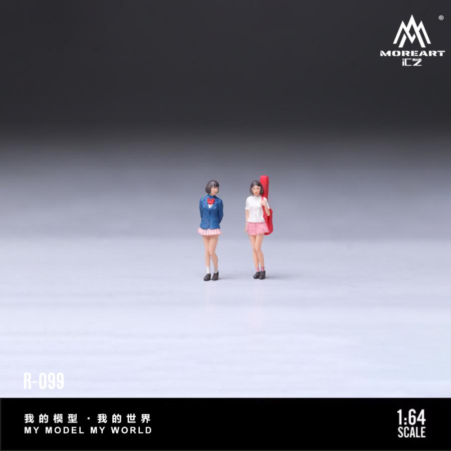 MoreArt 1/64 女子高生 フィギュア 2体セット 制服 ジオラマ JAPANESE
