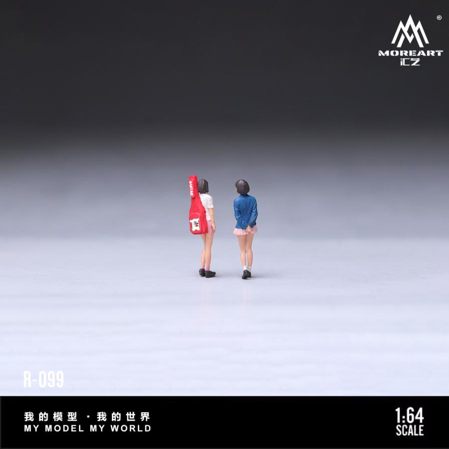 MoreArt 1/64 女子高生 フィギュア 2体セット 制服 ジオラマ JAPANESE