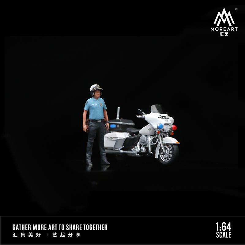 MoreArt 1/64 アメリカン ポリス バイク & 警官 フィギュア ホワイト