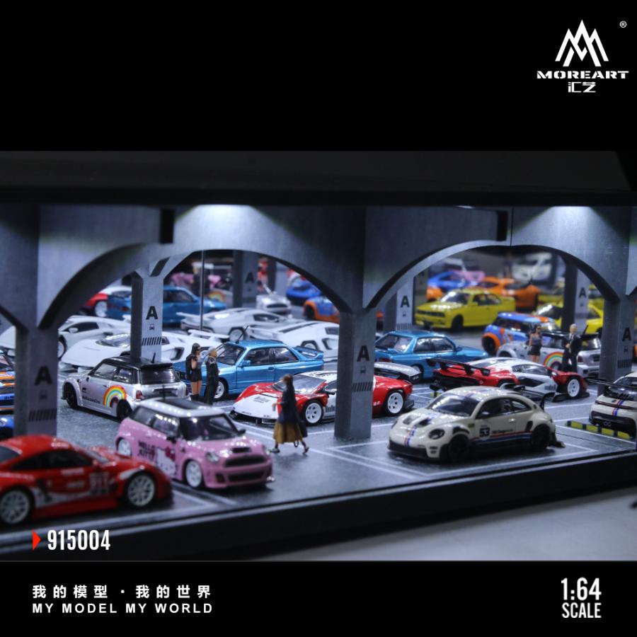 1/64 ガレージ　地下駐車場　moreart ホットウィール　minigt MoreArt 1/64 地下駐車場 04 組立キット ジオラマ ライトアップ