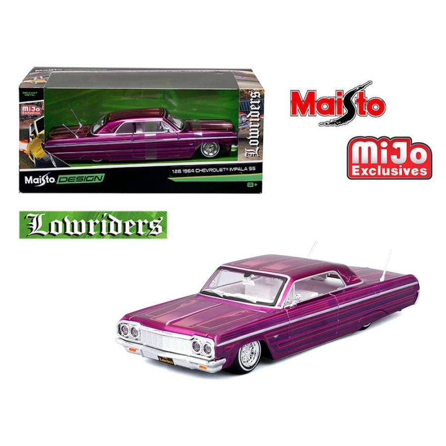 マイスト 1/26 シボレー インパラ SS ローライダー 1964 パープル Mijo