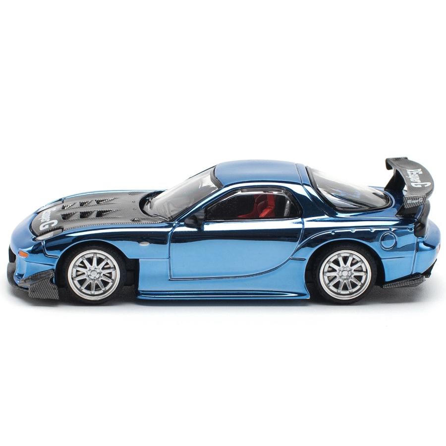 POP RACE 1/64 マツダ RX-7 (FD3S) RE:雨宮 ワイドボディ ブルー