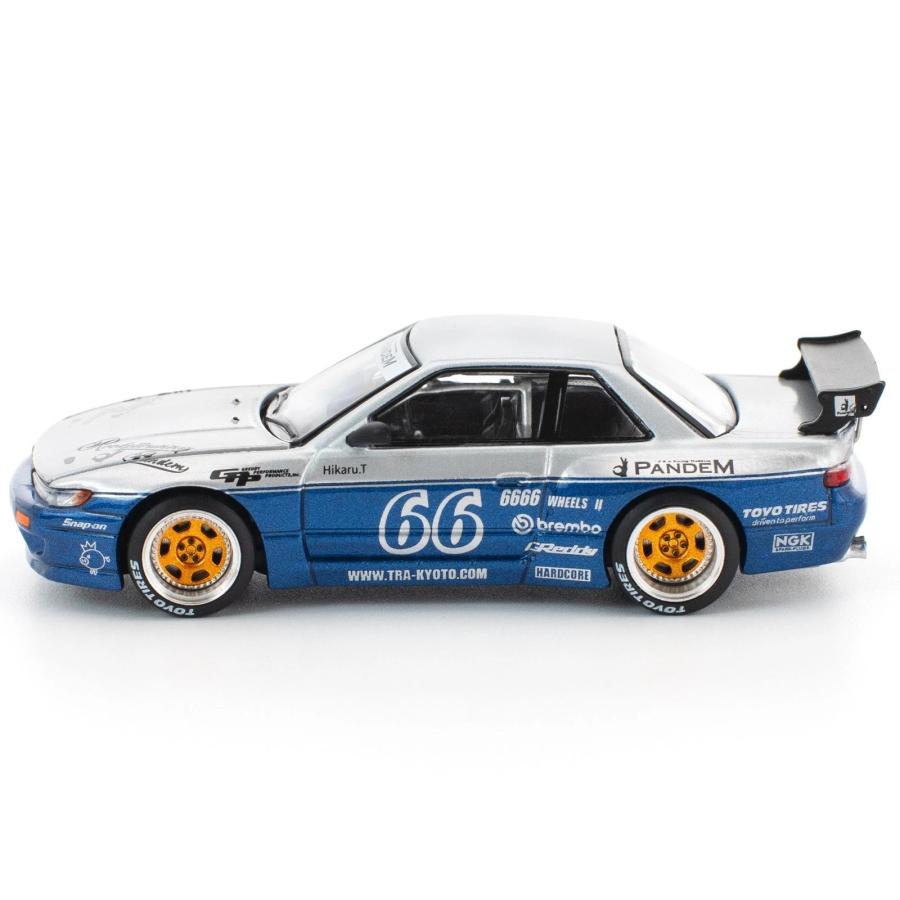POP RACE 1/64 パンデム 日産 シルビア S13 ムーンテックブルー Pandem