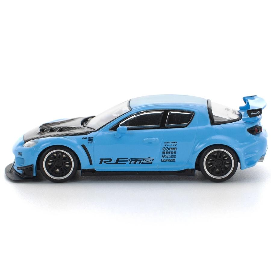 POP RACE 1/64 マツダ RX-8 RE雨宮 ライトブルー Mazda Re-Amemiya