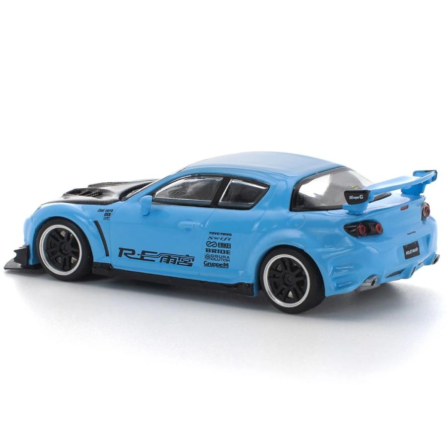 POP RACE 1/64 マツダ RX-8 RE雨宮 ライトブルー Mazda Re-Amemiya