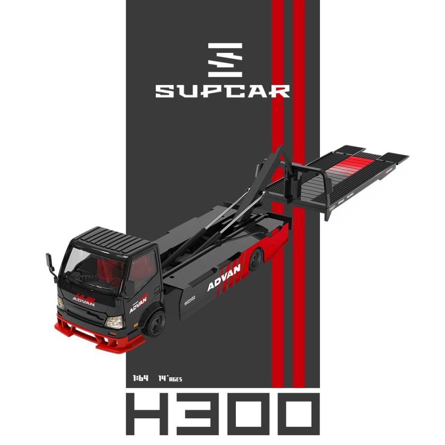 1/64 日野300 フラットベッド積載車 ADVAN 未開封 SUPCAR 1/64 日野 フラットベッド トラック H300 アドバン ADVAN 積載