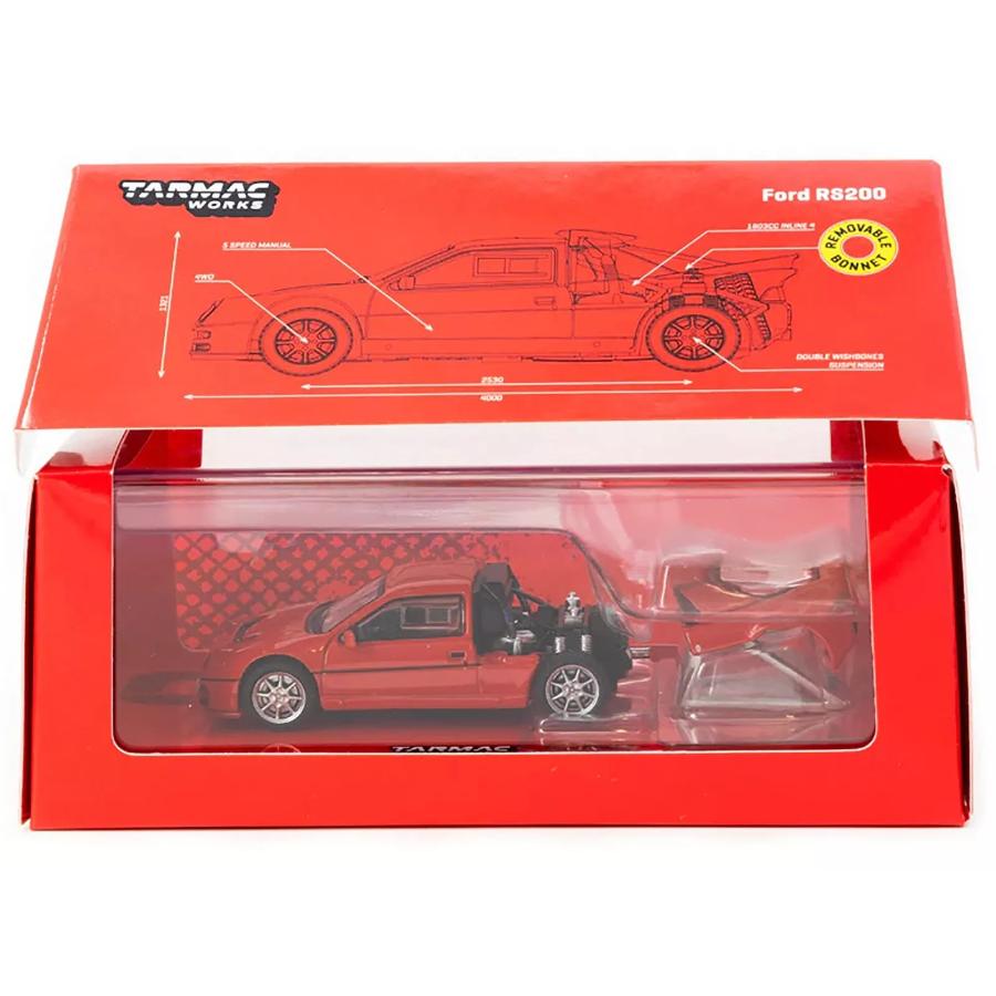 ターマックワークス 1/64 フォード RS200 レッド リアハッチ着脱 ターマックワークス 1/64 フォード RS200 レッド リアハッチ着脱