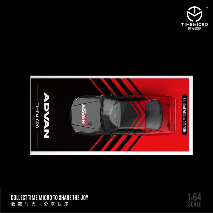 TimeMicro 1/64 日産 GT-R R34 アドバン リバリー ボンネットオープン