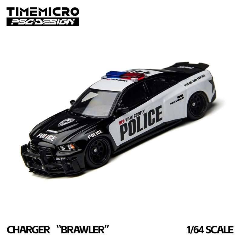 TimeMicro 1/64 PSC デザイン ダッジ チャージャー ポリス パトカー