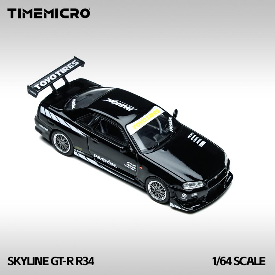 TimeMicro 1/64 日産 GT-R R34 C-West ブラック Nissan Skyline