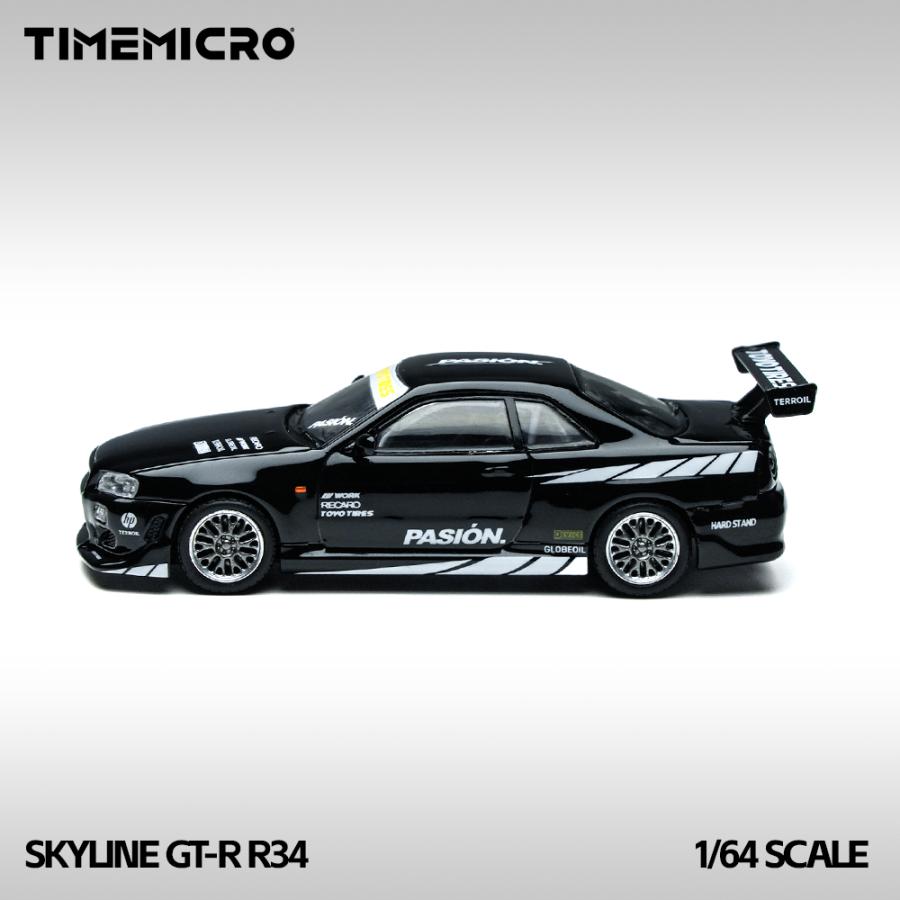 TimeMicro 1/64 日産 GT-R R34 C-West ブラック Nissan Skyline