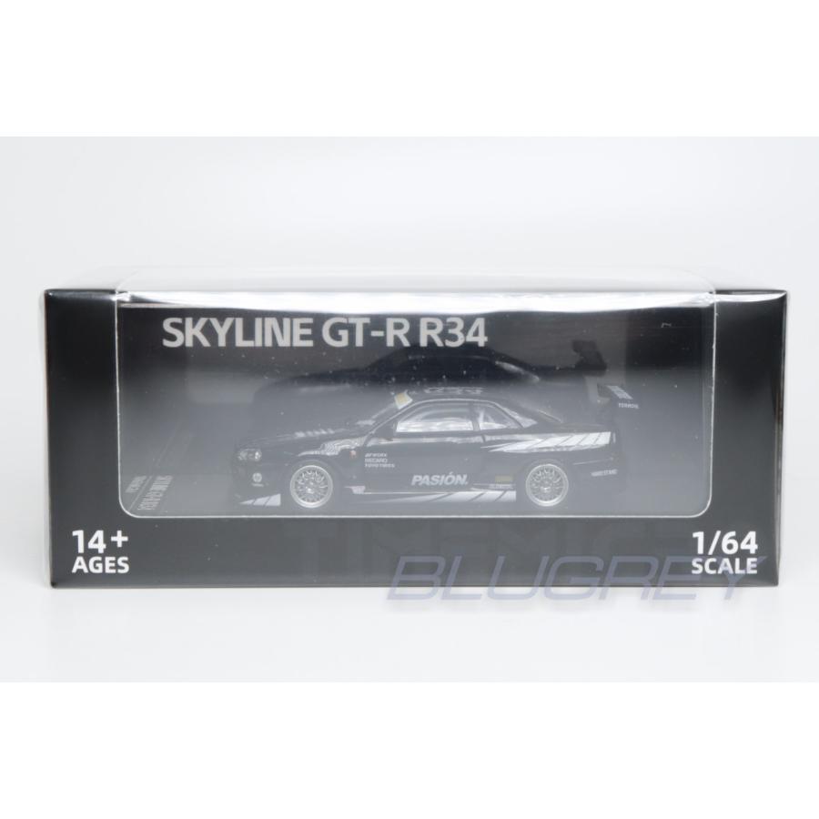 TimeMicro 1/64 日産 GT-R R34 C-West ブラック Nissan Skyline